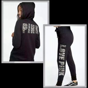 Leopard Bling Full Zip Hoodie & Matching Joggers